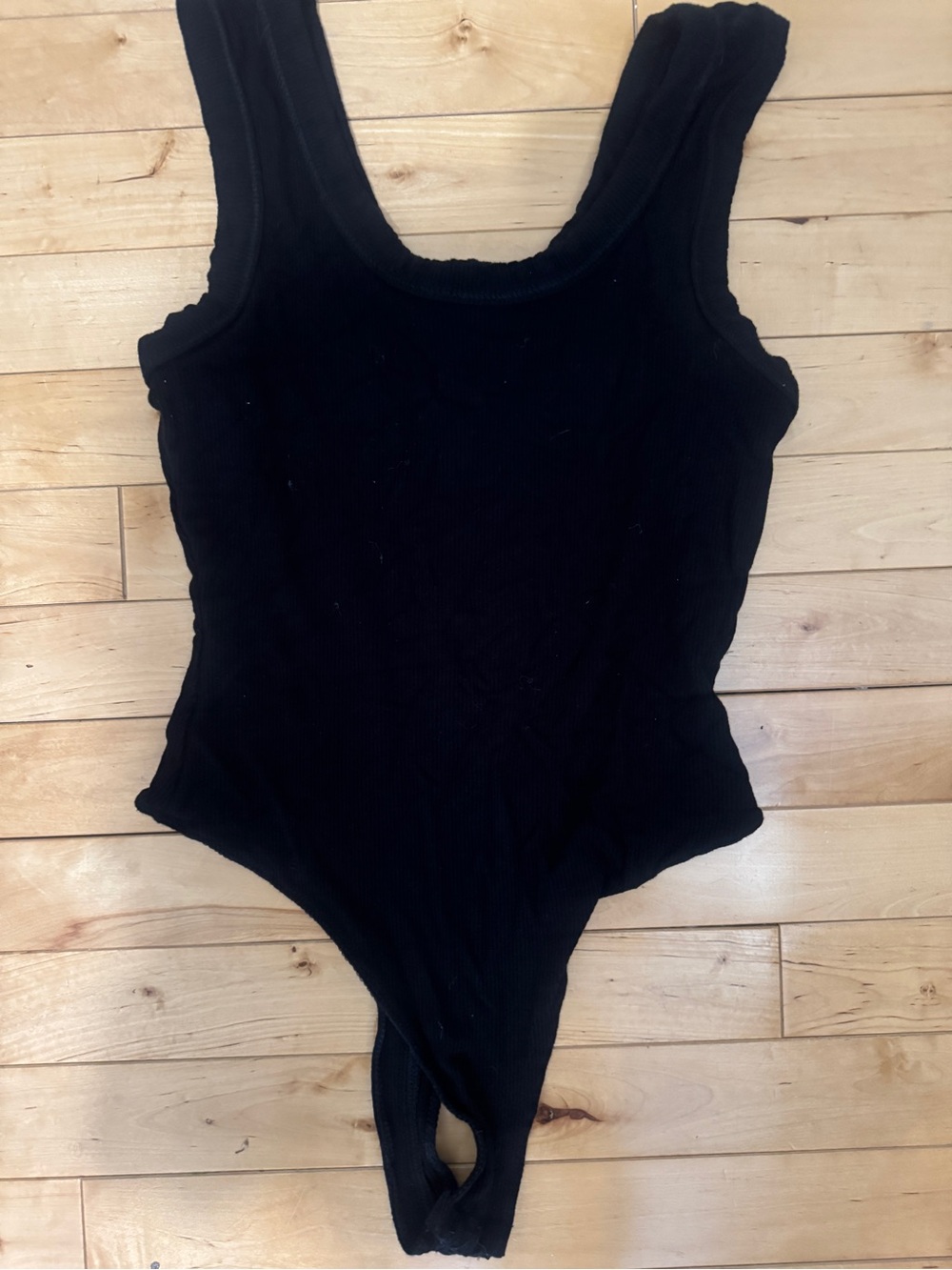 Black Ribbed One-Piece Bodysuit